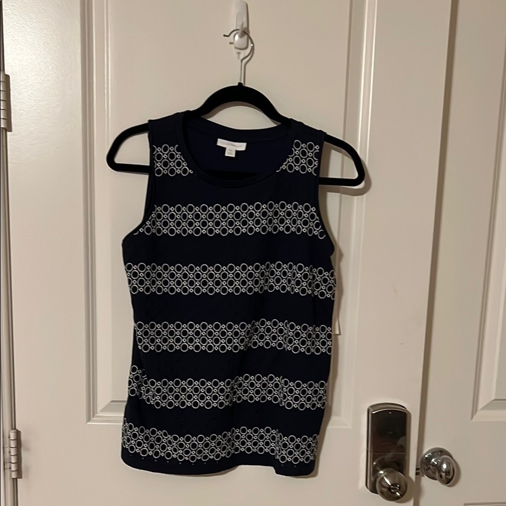 Charter Club - Navy and White eyelet Women's Top